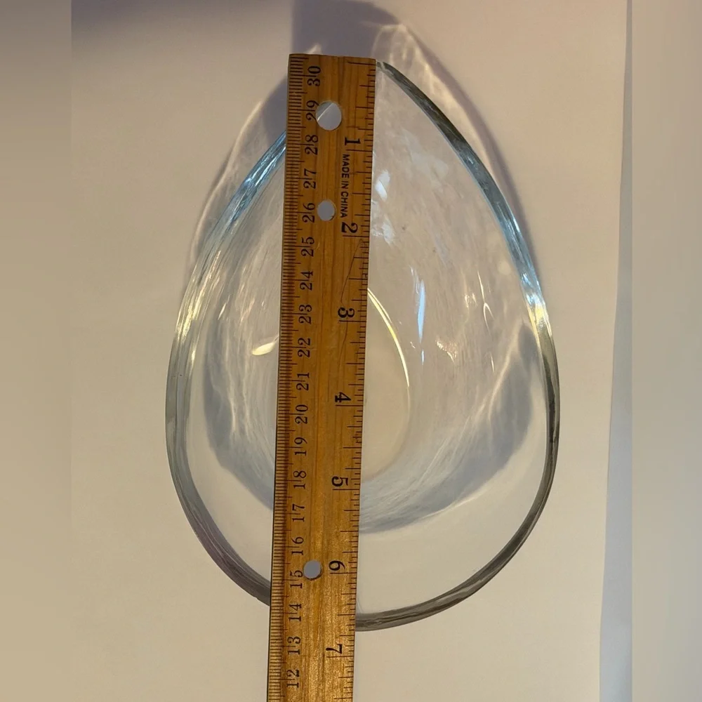 Crate & Barrel Tear Clear Glass Wink Bowl